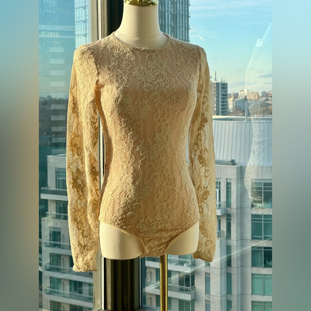 Zimmermann Beige Lace Long-Sleeve Bodysuit - Picture 4 of 16